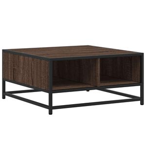 vidaXL Coffee Table Brown Oak 60.5x60.5x30 cm Engineered Wood and Metal