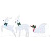vidaXL LED Reindeers 3 pcs Cold White Fabric