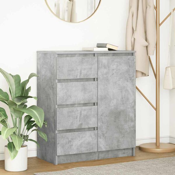 vidaXL Sideboard with Drawers Concrete Grey 71x35x84 cm Engineered Wood