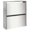 vidaXL Shoe Cabinet with Mirror 5-Layer Concrete Grey 63x17x169.5 cm