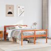 vidaXL Bed Frame with Headboard without Mattress Wax Brown 135x190 cm Double