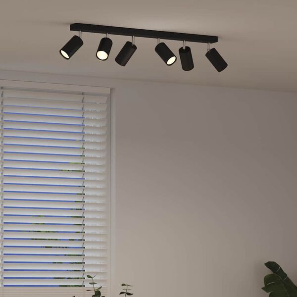 vidaXL Ceiling Spotlight with Spotlights Black 73 x 6 x 16 cm Metal