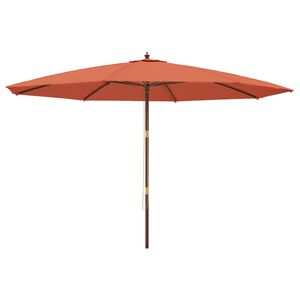 vidaXL Garden Parasol with Wooden Pole Terracotta 400x273 cm