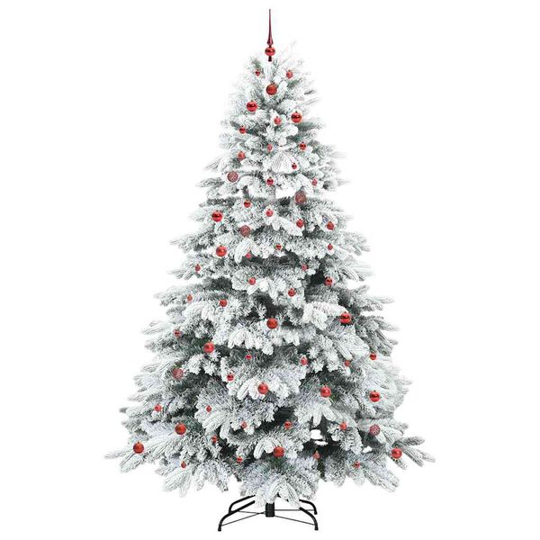 vidaXL Artificial Christmas Tree with 300 LEDs White 240 cm PE and PVC