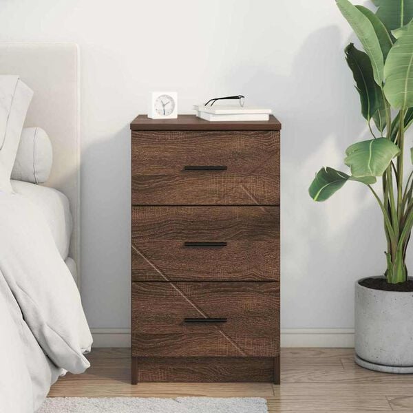 vidaXL Bedside Cabinet Brown oak 38 x 38 x 66 cm Engineered wood