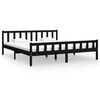 vidaXL Bed Frame without Mattress Black Solid Wood 160x200 cm