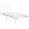 vidaXL Metal Bed Frame without Mattress with Headboard White 75x190cm