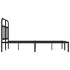 vidaXL Metal Bed Frame without Mattress with Headboard Black 120x190cm