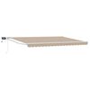 vidaXL Manual Retractable Awning with LEDs Beige and White 4 x 2 m
