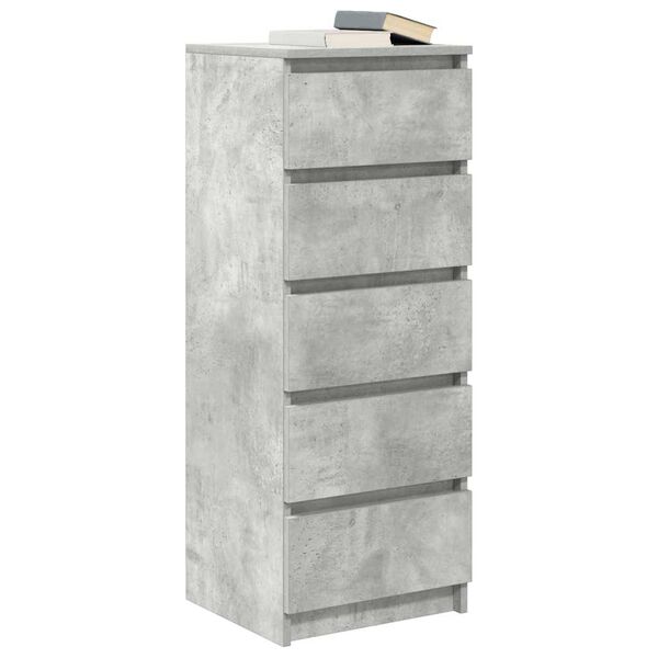 vidaXL Sideboard with Drawers Concrete Grey 37.5x35x99 cm Engineered Wood