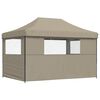 vidaXL Party Tent Folding Taupe 279 x 410 x 315 cm Oxford Fabric