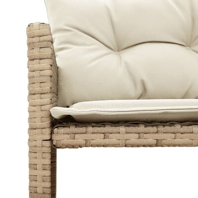 vidaXL Garden Sofa with Table and Cushions L-Shaped Beige Poly Rattan