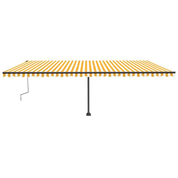 vidaXL Freestanding Manual Retractable Awning 600x300 cm Yellow/White