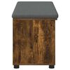vidaXL Hall Bench with Cushion with Shelf Smoked Oak 100 x 38 x 46 cm