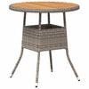 vidaXL Dinner Table Grey and Acacia 70 x 70 x 73 cm Solid Acacia Wood