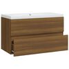 vidaXL Sink Cabinet with Built-in Basin Brown Oak Engineered Wood