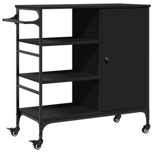 vidaXL Kitchen Trolley Black 87,5x38,5x84,5 cm Engineered Wood