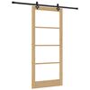 vidaXL Sliding Door ORKDAL Natural and Black 93 x 211 cm