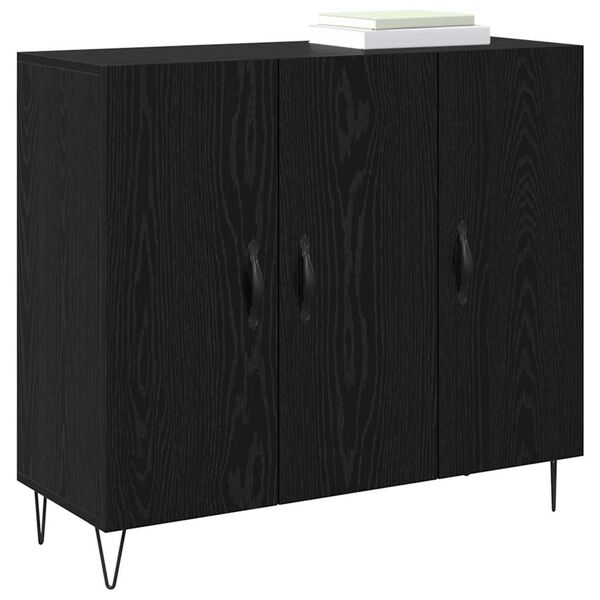 vidaXL Sideboard Black Oak 90 x 32.5 x 80 cm Engineered Wood