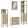 vidaXL 4 Piece Bathroom Furniture Set Sonoma Oak Engineered Wood
