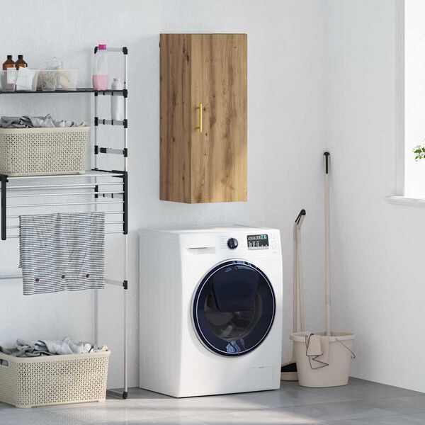 vidaXL Wall Mounted Cabinet Artisan Oak 34.5 x 34 x 90 cm