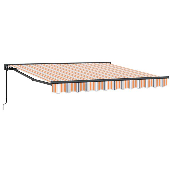 vidaXL Retractable Awning Manual Blue and Orange 300 x 250 cm