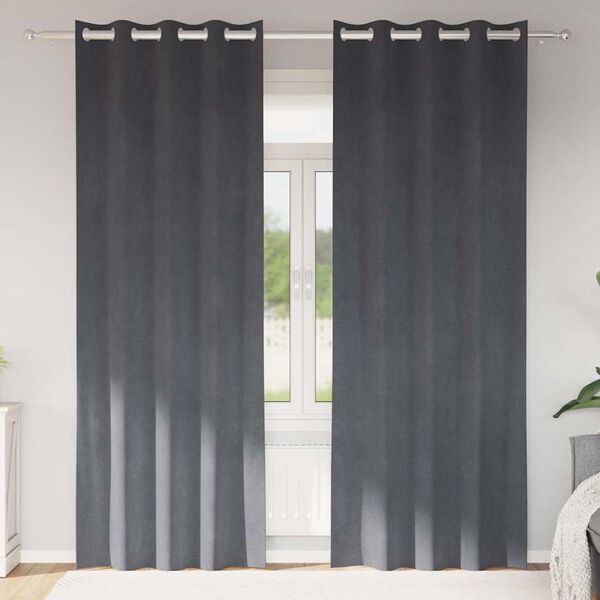 vidaXL Blackout Curtains 2 pcs Light Grey 140 x 260 cm Velvet