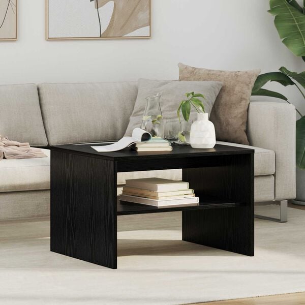 vidaXL Coffee Table Black Oak 60 x 50 x 40 cm Engineered Wood