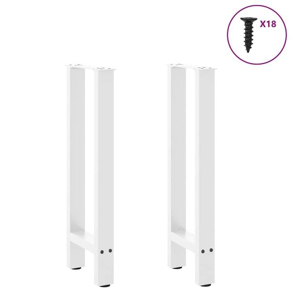 vidaXL Console Table Legs White 2 pcs 28x(72-73) cm Steel