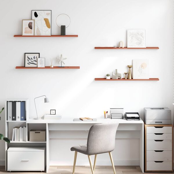 vidaXL Wall Shelf with Shelf 4 pcs Red 100 x 9 x 3 cm Engineered Wood