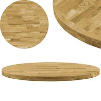 vidaXL Table Top Solid Oak Wood Round 44 mm 800 mm