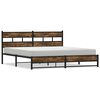 vidaXL Metal Bed Frame without Mattress Smoked Oak 180x200 cm Super King