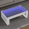 vidaXL Coffee Table with Infinity LED White 90x53x30 cm