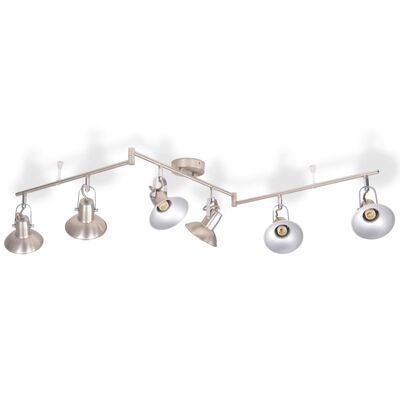 vidaXL Ceiling Lamp for 6 Bulbs E14 Silver