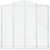 vidaXL Arched Gabion Baskets 9 pcs 200x30x180/200 cm Galvanised Iron