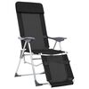 vidaXL Folding Camping Chairs with Footrests 2 pcs Black Textilene
