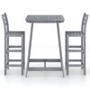 vidaXL 3 Piece Outdoor Bar Set Grey Solid Acacia Wood
