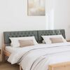 vidaXL Upholstered Headboard Dark Grey 200 cm Solid Pine Wood