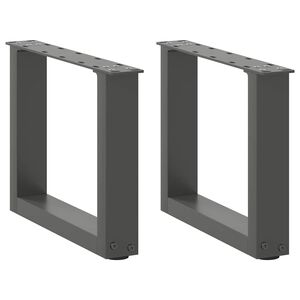 vidaXL Coffee Table Legs U-Shaped 2 pcs Anthracite 40x(30-31) cm Steel