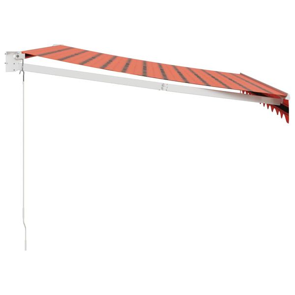 vidaXL Retractable Awning Orange and Brown 3x2.5 m Fabric and Aluminium