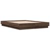 vidaXL Bed Frame with LED without Mattress Brown Oak 120x190 cm Small Double