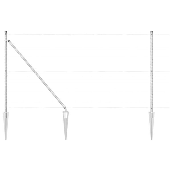 vidaXL Fence Post 13 pcs Silver Steel