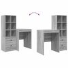 vidaXL Desk with Drawer 2 pcs Grey Sonoma