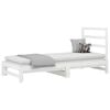 vidaXL Pull-out Day Bed without Mattress White 2x(90x190) cm