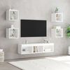 vidaXL 7 Piece TV Wall Units with LED White Engineered Wood