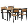 vidaXL Garden Dining Set 5 pcs Black Solid Acacia Wood