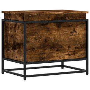 vidaXL Storage Box with Lid Smoked Oak 60x40x51,5 cm Engineered Wood