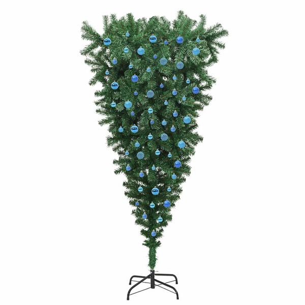 vidaXL Upside-down Artificial Pre-lit Christmas Tree with Ball Set