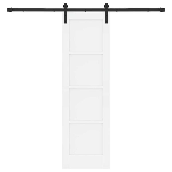 vidaXL Sliding Door White and Black 61 x 198.5 cm Solid Pine Wood