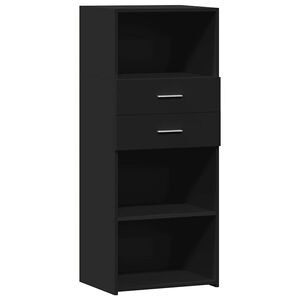 vidaXL Highboard Black 50x42.5x124 cm Engineered Wood